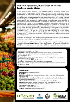 WEBINAR: Agricultura, alimentación y Covid 19: Desafíos y oportunidades