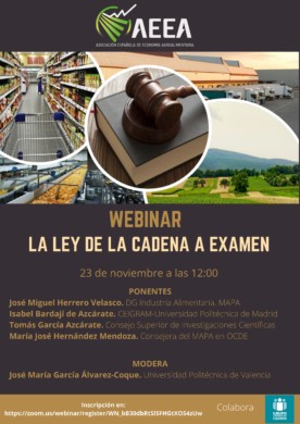 23 de noviembre WEBINAR: LA LEY DE CADENA A EXAMEN